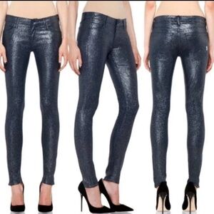 MOTHER Women's Skinny Jeans in Metallic Blue